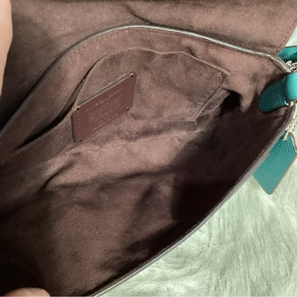 Coach Jade Color Block 1923-F91070 Leather Convertible Bag Midnight Viridian - Picture 10 of 13